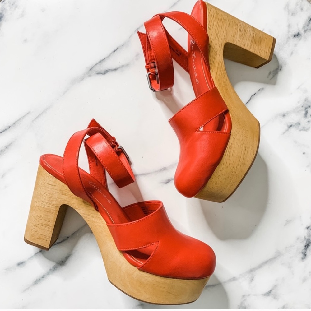 Matisse X Free People Red Vegan Sunset Clog